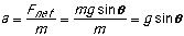 a = g sin theta